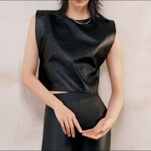 Zara Black Leather Top